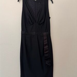 Paul Smith Black Sleeveless Sheath Dress Beaded Waist | Size 38